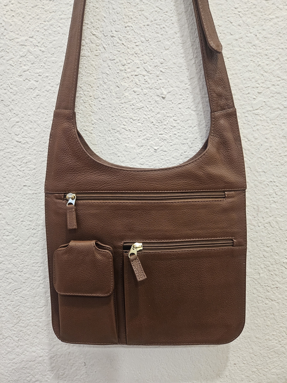 JP Ourse & Cie "The Traveler" Leather Crossbody Organizer Bag - Brown